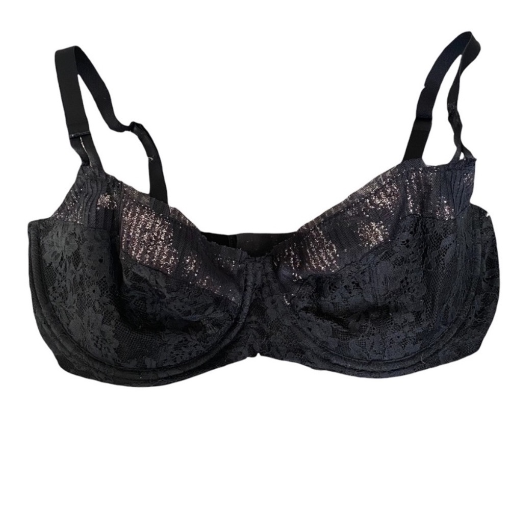 Victorias Secret Dream Angels Push Up Unlined Lace Bra Black & Gold